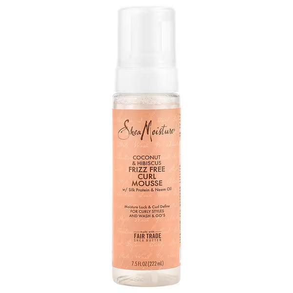 Shea Moisture, رغوة لشعر مموج بدون هيشان، جوز الهند والكركديه (222 مل)