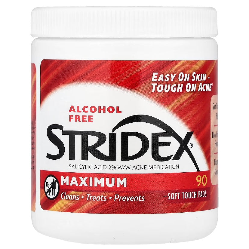 STRIDEX, التحكم في حب الشباب بخطوة واحدة، القوة القصوى، ٩٠ قطعة قطنية