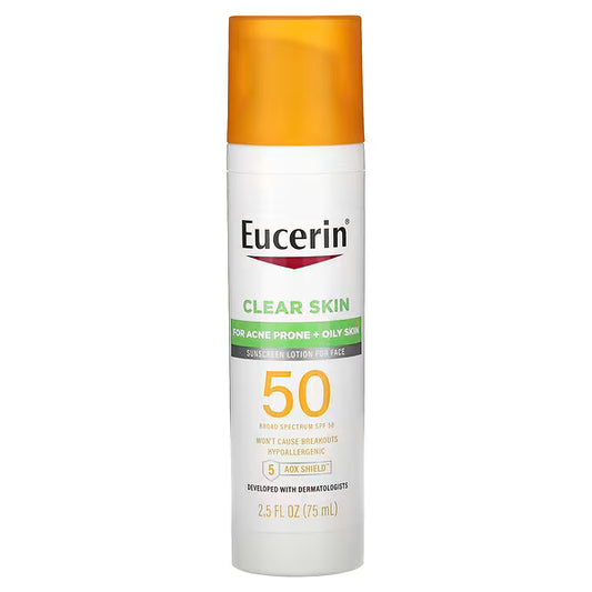 Eucerin, 50 SPF, دهان واقي الشمس خفيف الوزن, مناسب للبشرة الدهنية (75مل)