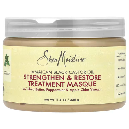 Shea Moisture, زيت خروع أسود جامايكي، قناع علاجي للتقوية والتجديد (326 جم)