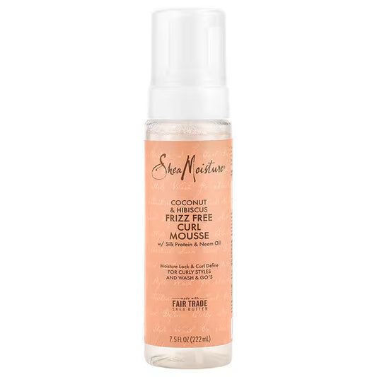 Shea Moisture, رغوة لشعر مموج بدون هيشان، جوز الهند والكركديه (222 مل)