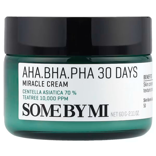 SOME BY MI, كريم تركيبة 30 يوم السحرية بحمض ألفا هيدروكسي، وحمض بيتا هيدروكسي، وحمض بولي هيدروكسي، 60 جم