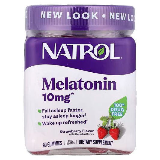 Natrol, Melatonin Gummies 10mh, Strawberry Flavor, 90 gummies