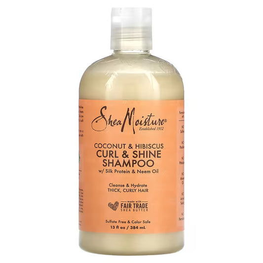 Shea Moisture, شامبو الشعر الكيرلي ، بجوز الهند والكركديه (384 مل)